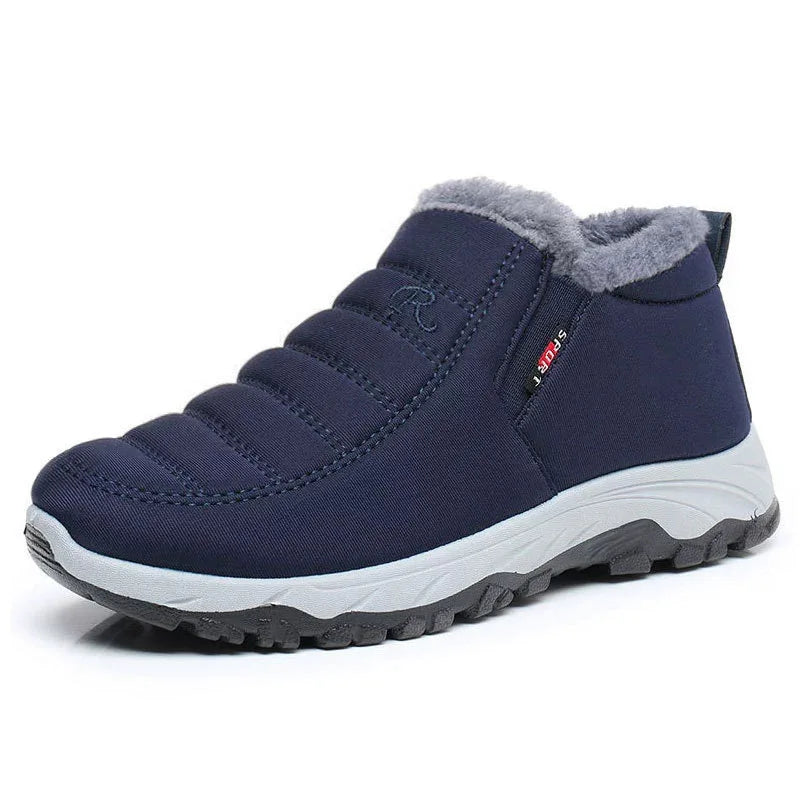 Chaussures d'hiver pour couple, bottes de neige chaudes et moelleuses, tendance, décontractées, en coton, confortables, à enfiler, pour homme et femme