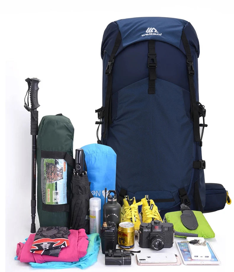 Hiking Backpack With Rain Cover Outdoor Camping Climbing Trekking Bag Large Sport Gear Organiser Daypack Travel Luggage Rucksack