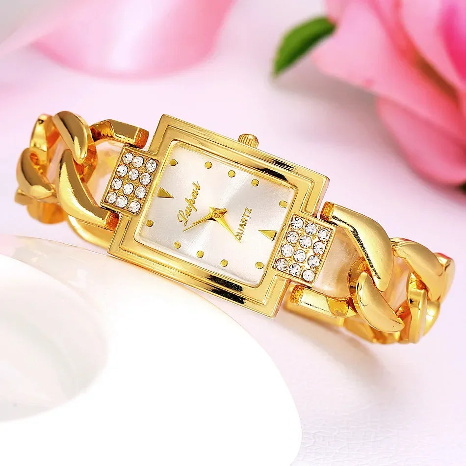 Montres pour femmes de marque supérieure, montre-bracelet en or de luxe, montres pour femmes, montres pour dames en strass, horloge Reloj Mujer Montre Femme