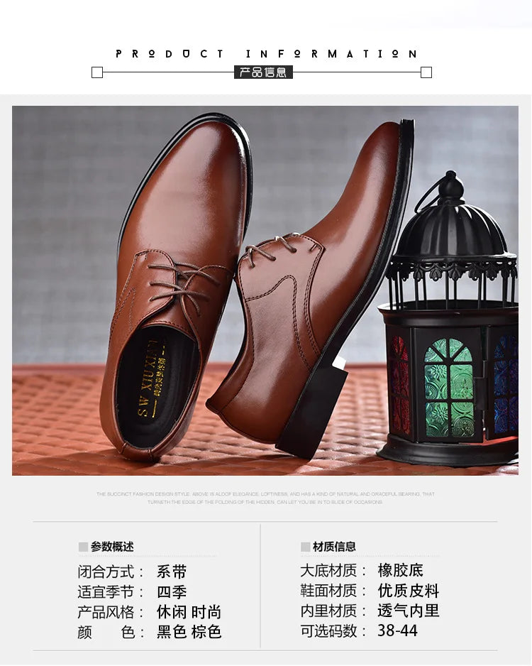 Chaussures habillées pour hommes, chaussures décontractées en cuir, chaussures de mariage, de créateur, à bout pointu, noires, pour le bureau et l'hiver