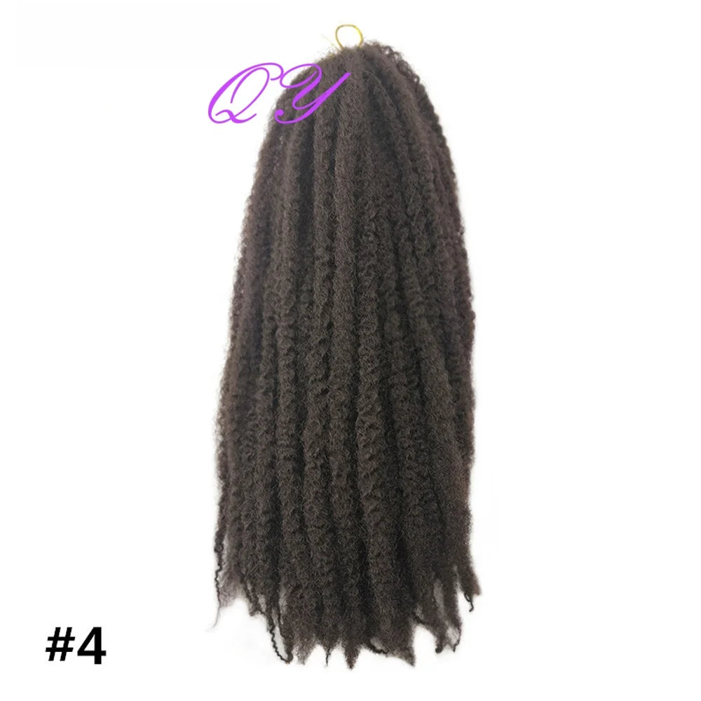 2 stk. Marley Twists hårflettingshår, syntetisk afro kinky heklefletterhårforlengelse for kvinner