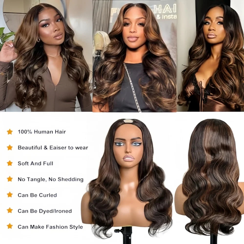 Highlight V Part Wig