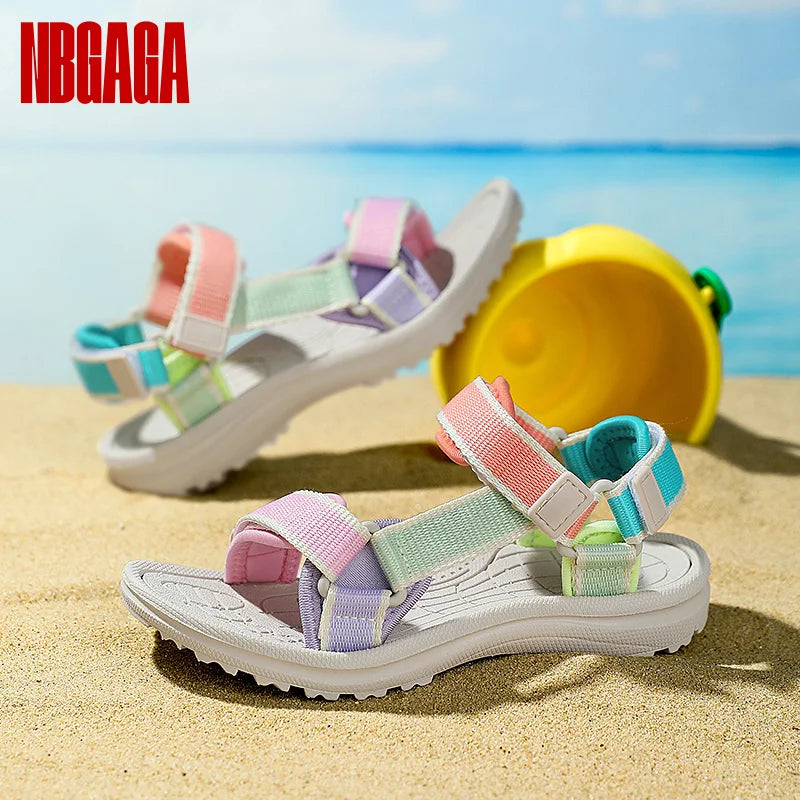 Kids Sport Sandals for Girls Breathable Non-Slip Soft Sole Comfortable Lightweight Beach Walking Outdoor Shoes Adjustable Straps