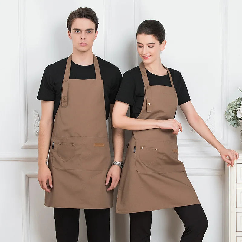 Nouveaux tabliers de cuisine tendance pour femmes et hommes, tabliers de travail pour chefs, pour grillades, restaurants, bars, boutiques, cafés, salons de beauté, studios de manucure, uniformes
