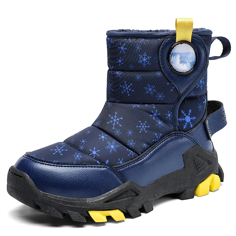 Children Snow Boots Girls Boys Fashion Sneakers Winter Kids Keep Warm Sport Fashion Leather Shoes Outdoor Snow Ankle Boots New