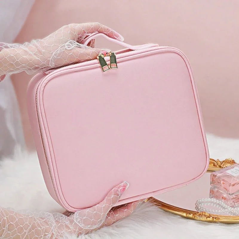 New Makeup Bag for Women Travel Waterproof Necessary Beauty Brush Embroidery Tool Storage Cosmetic Case Professional Makeup Box