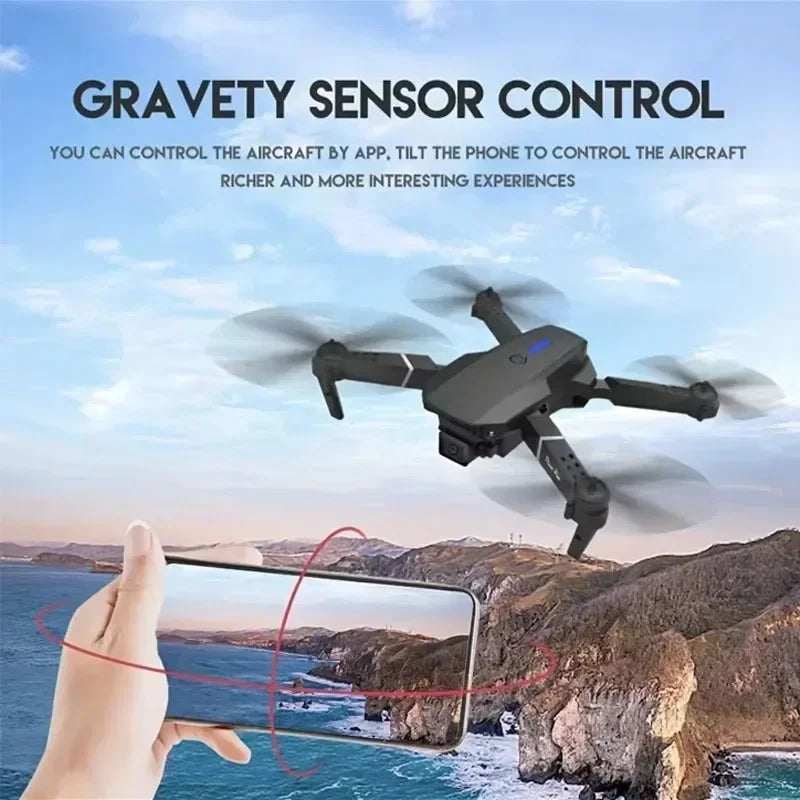 E88Pro RC Drone 4K Professinal With 3 Battery 1080P Wide Angle HD Camera Foldable Helicopter WIFI FPV Height Hold Gift Toy