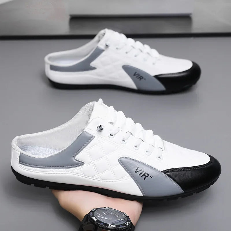 Men's Fashion Soft-soled Half Slippers Men Trendy Casual Shoes Soft Sole Non-slip Shoes New Outdoor Walking Shoes Zapatos Hombre