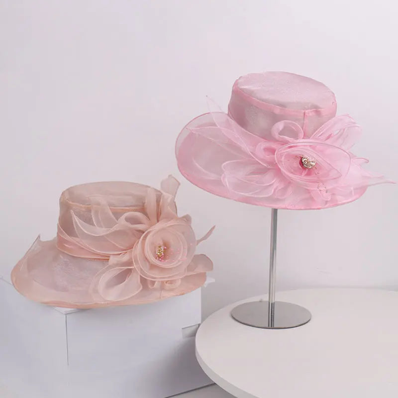 Fashionable Breathable Outdoor Travel Hat Elegant Floral Decoration Sunshade Cap Stylish Comfortable New Arrival