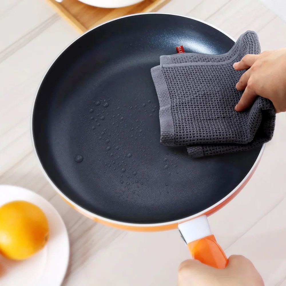 Toalla de cocina de algodón de 4 piezas Paño de limpieza mágico ultrasuave Trapos de limpieza absorbentes Paños de cocina engrosados