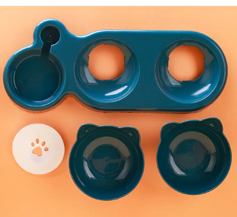 3 in 1 Cat Feeder Automatic Water Dispenser Double Bowl Pet Bowl for Small Dogs Cats Pet Food Container Cat Accessories