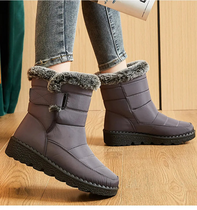 Women's Boots Trend Winter Shoes For Woman Winter Boots Ankle Low Heels Botas Mujer Waterproof Snow Boots With Fur Shoes