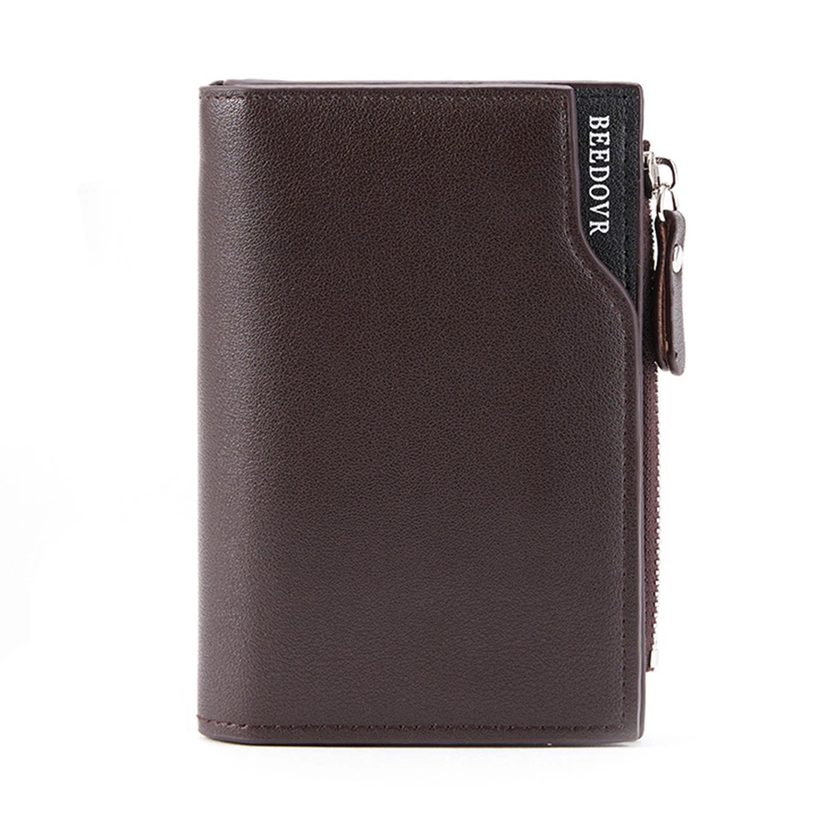 Men Wallet Short PU Male Purse Black Coffee Credit Card Holders with Zipper Men Wallet Money Bag