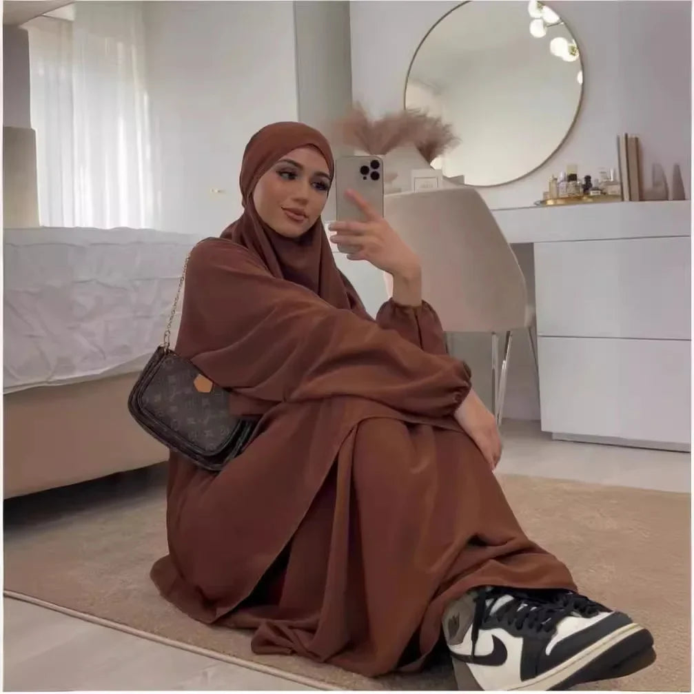 Skirt 2 Piece Sets Eid Muslim Women  Modest Outfits Tops Hooded Long Skirts Ensemble Ramadan Morocco Dubai Islam Suit