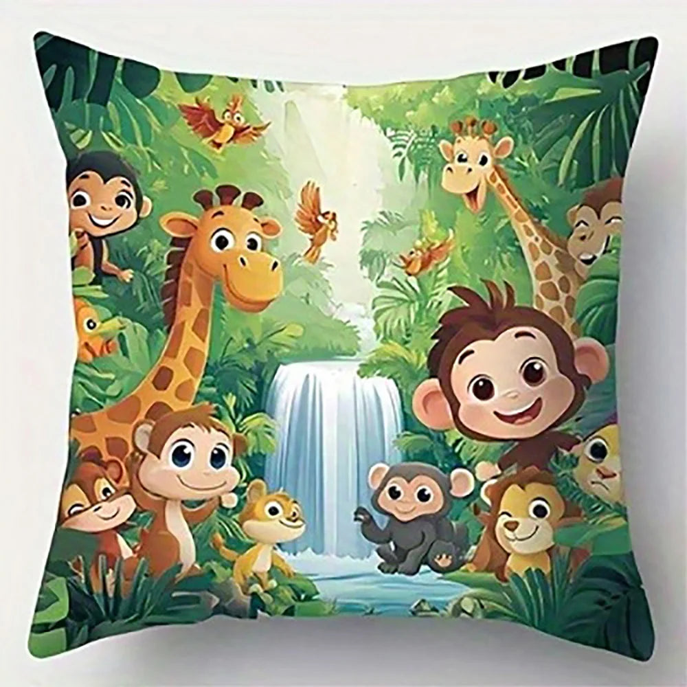 Jungle Animals on PillowcaseSuitable for sofa car bedroom decorative cushion cover pillow cover