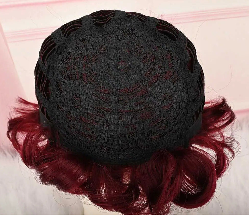 Burgundy Curly Pixie Wig