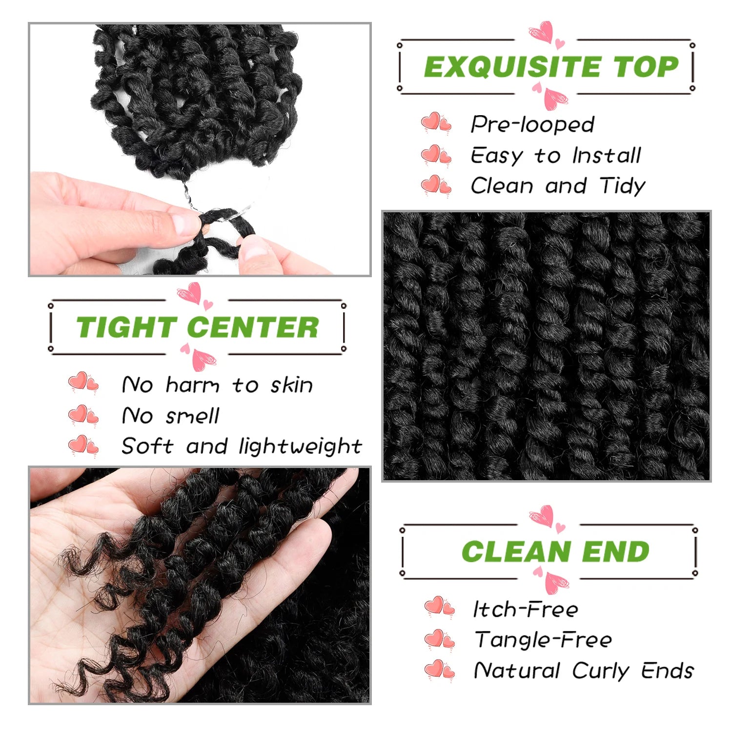 18 Inch Pre-twisted Passion Twist Crochet Hair for Black Women Crochet Braids 1 Pcs/Lot Pre-looped Synthetic Hair Extensions