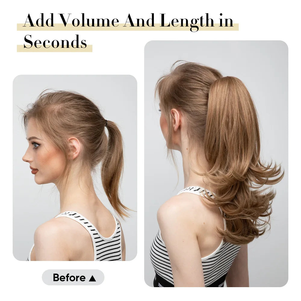 Loose Wavy Clip Ponytail