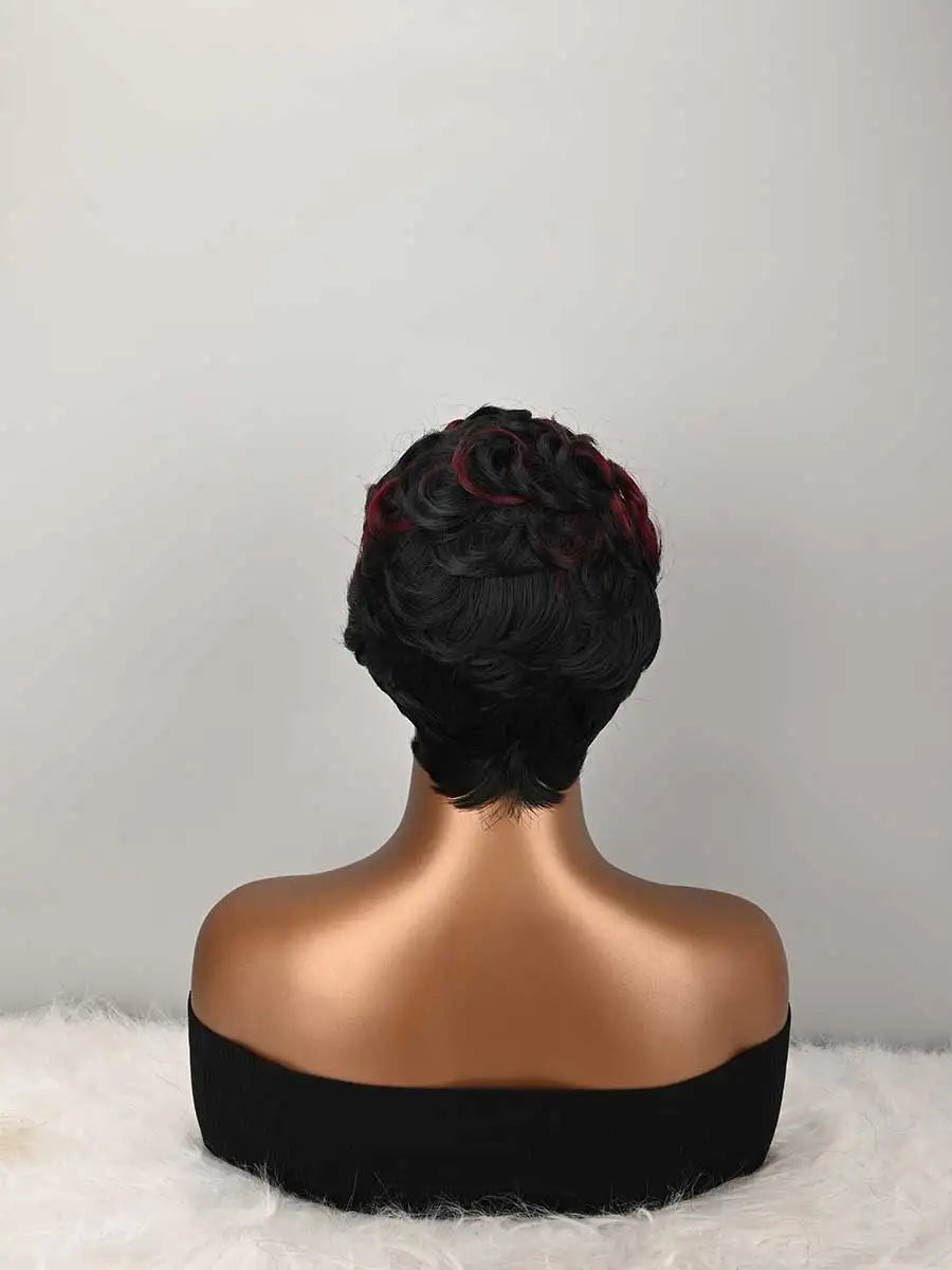 Short Pixie Wigs Short Curly Pixie Wigs Synthetic Wigs Natural Wavy Pixie Cut Wig Short Curly Layered Pixie Wig