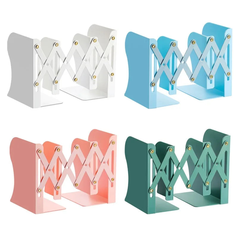 Desktop Book Organizer Retractable Book Stand Adjustable Retractable Bookends for Shelves Desktops Space-saving for Home