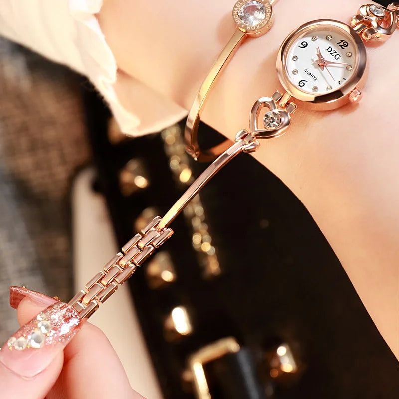 Fashion Women Heart Bracelet Watch Gold Quartz Watches for Women Wristwatch Casual Bracelet Watch Gifts Accessories Reloj Montre