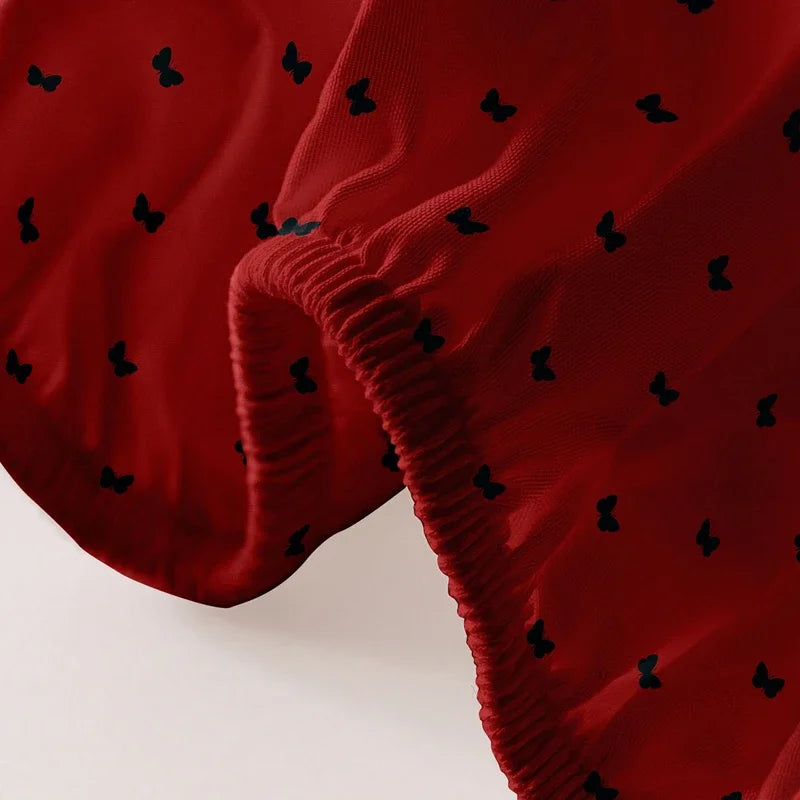 1 matt sengeteppe med sommerfuglmotiv og svart mønster, sengetøy (ekskl. putevar)