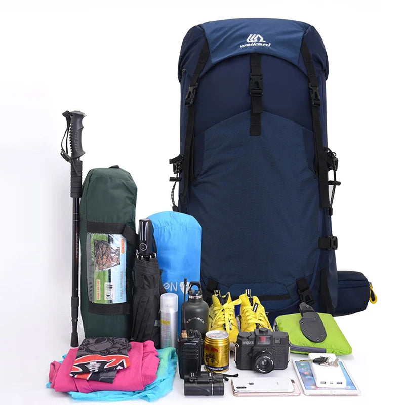 Hiking Backpack With Rain Cover Outdoor Camping Climbing Trekking Bag Large Sport Gear Organiser Daypack Travel Luggage Rucksack