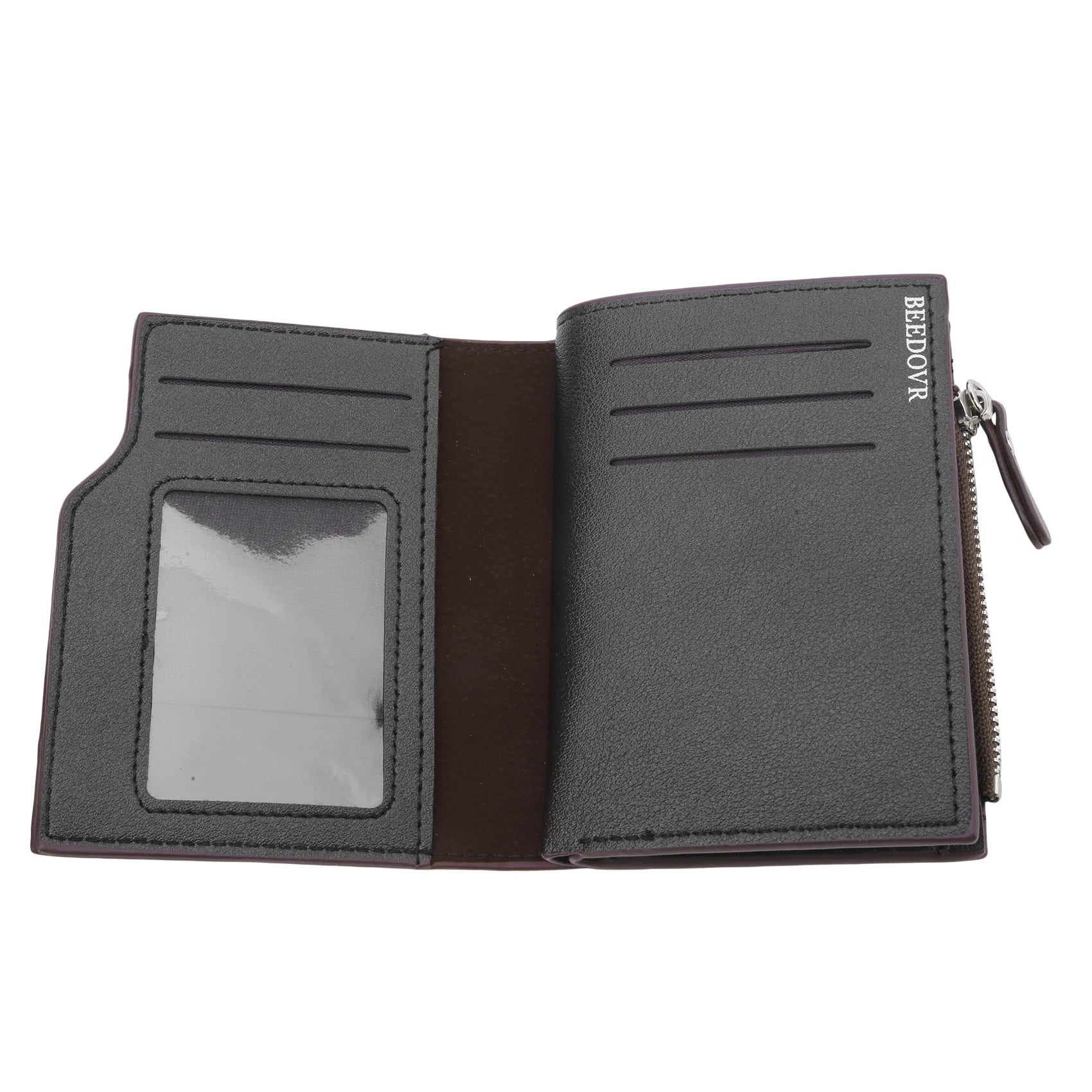 Men Wallet Short PU Male Purse Black Coffee Credit Card Holders with Zipper Men Wallet Money Bag