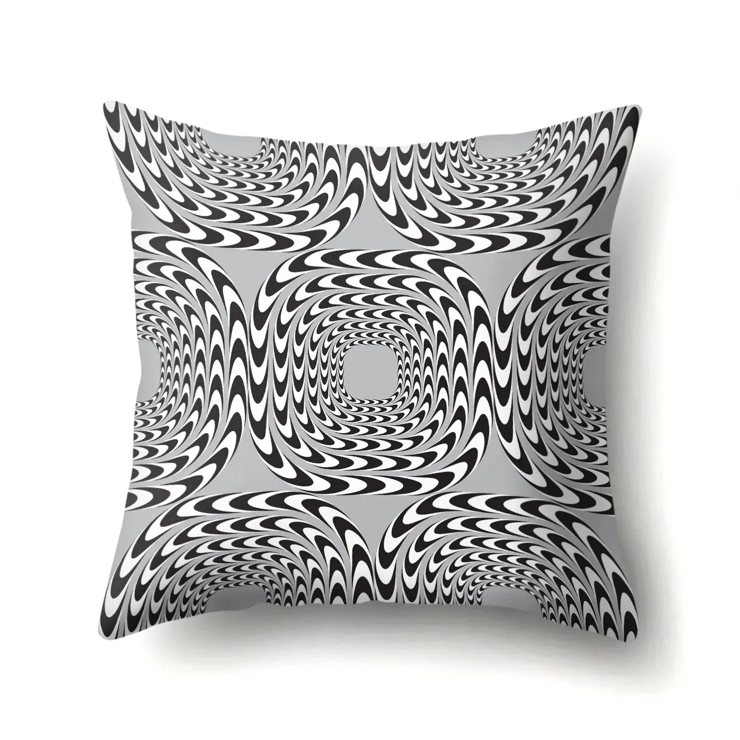 Funda de Almohada Abstracta Retorcida en Blanco y Negro Funda de Almohada Geométrica de Moda para Sofá de Sala de Estar o Dormitorio
