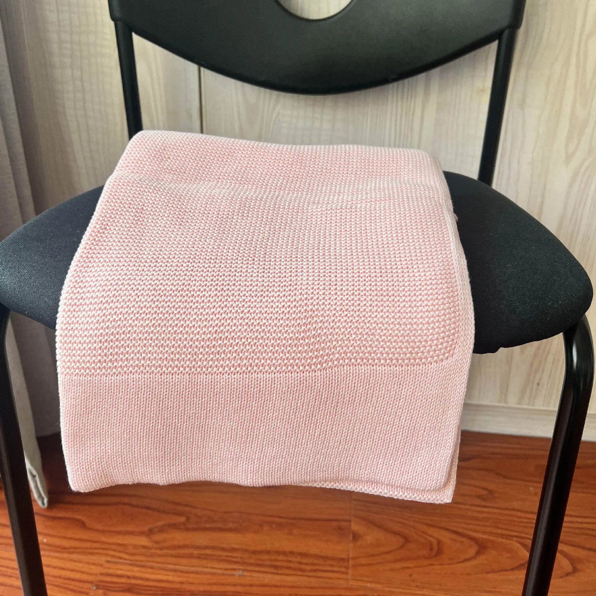 Manta de punto para bebé recién nacido, colcha de cama para niños, color sólido, algodón puro suave, para envolver bebés