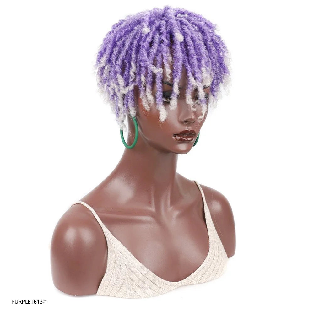 Jeedou Synthetic Toupee Hairpiece Wig Short Curly Hair Braided Hair Clip On Hair Afro Women Black Wig For Thinning Hair