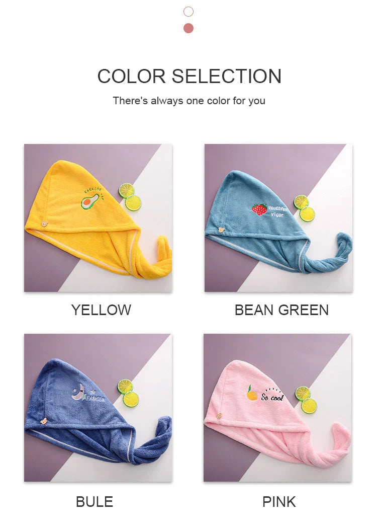 Dry Hair Cap Bath Cap with Water Absorption Fast Dry Hair Towel Being Soft without Falling Hair Super Strong Water Absorption