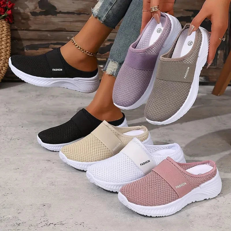 New Women Mesh Walking Breathable Slip on Comfortable Casual Shoes Working Flats Outdoor Lazy Sneakers Women Zapatos De Mujer