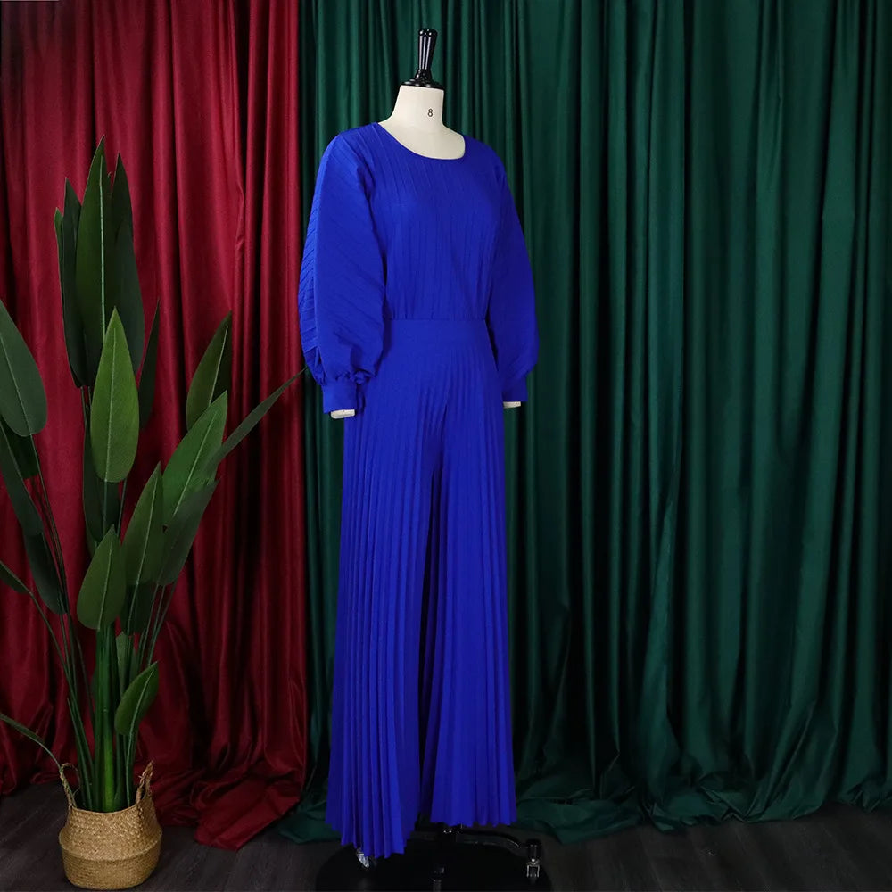 Women 2 Pieces Pants Sets Solid Blouse & Long Trousers Fashion Loose Ladies Daily Wear Outfits Matching Pants Sets Cloth Sets OL