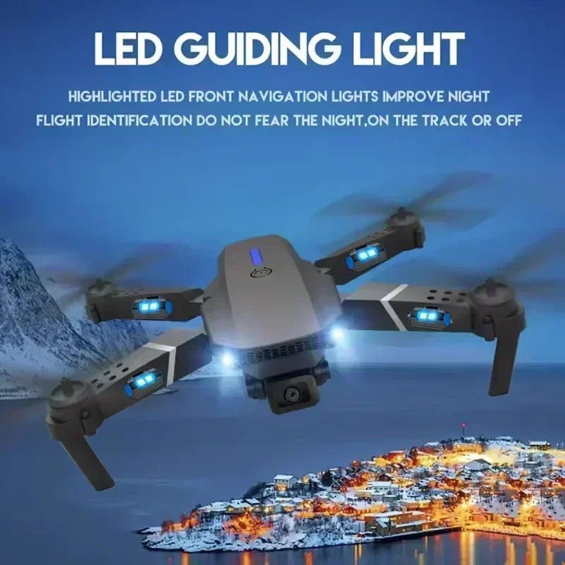 E88 pro RC Drone WIFI FPV with HD 4K Camera Wide Angle View Height Hold Function Foldable Quadcopter Helicopter Toy Gift
