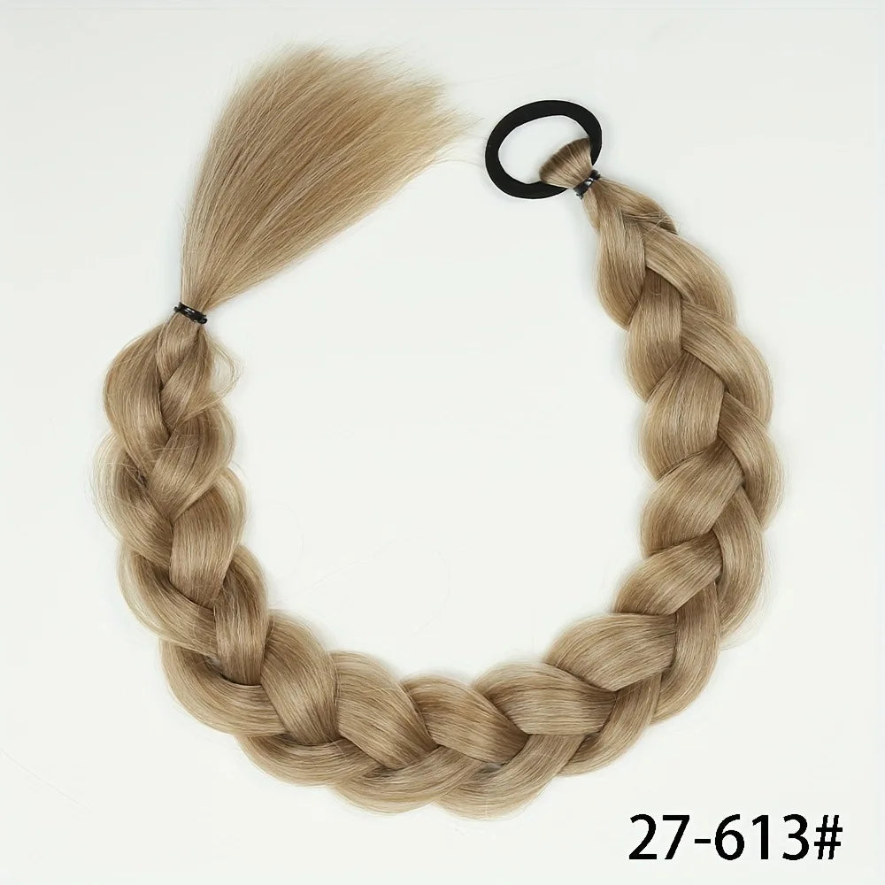 Synthetic 24inch hair extension wig ponytail with hair extensions Long Braided Ponytail Hair Accessories Christmas