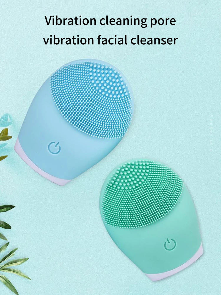 Electric Silicone Facial Cleanser Massager Skincare Massage Tool Beauty Machine Vibration Cleaning Of Pores Self Provided Batter