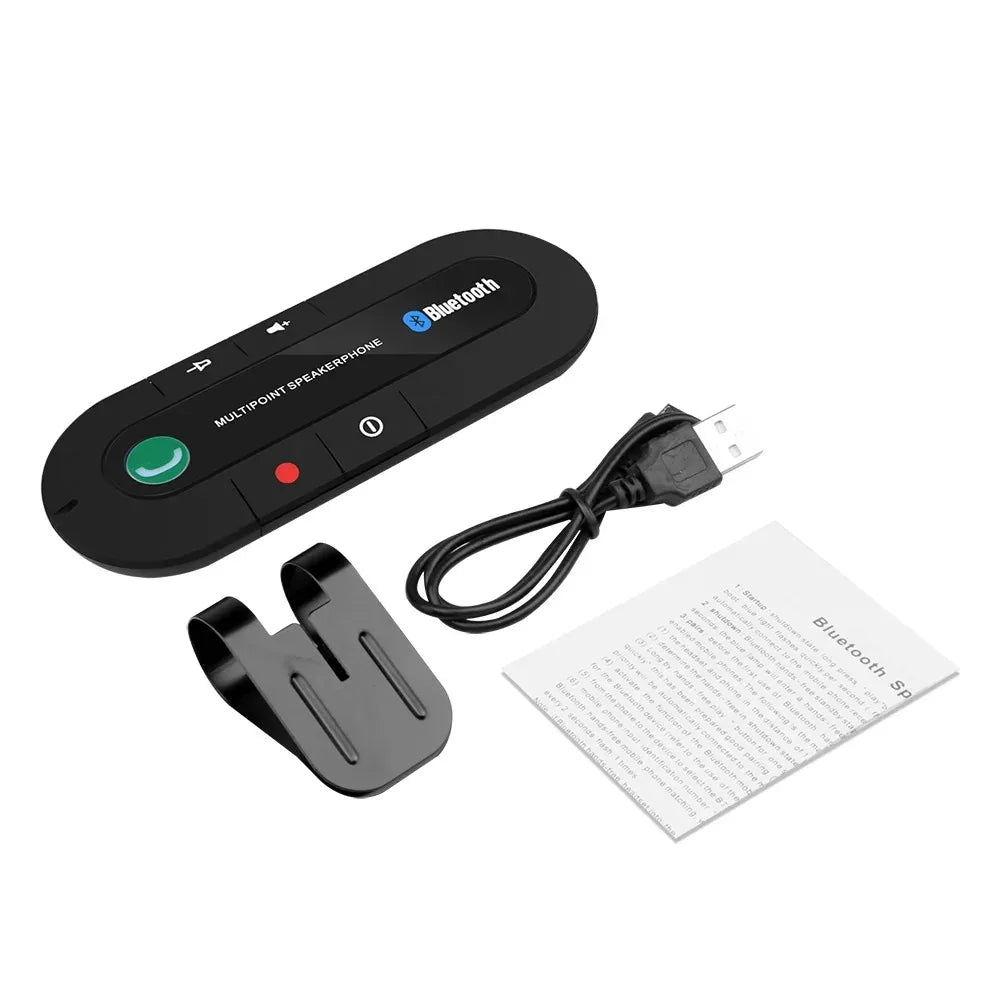 Altavoz Bluetooth manos libres para coche, kit manos libres, clip para parasol, receptor de audio inalámbrico, altavoz inalámbrico, reproductor de música MP3 estéreo inalámbrico