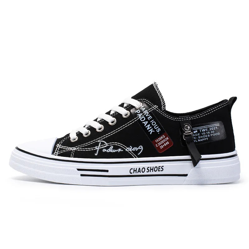 Summer Men's Canvas Sneakers Low-Top Casual Breathable Shoes for Teen Trendy Lightweight Youth Streetwear Comfort Footwear