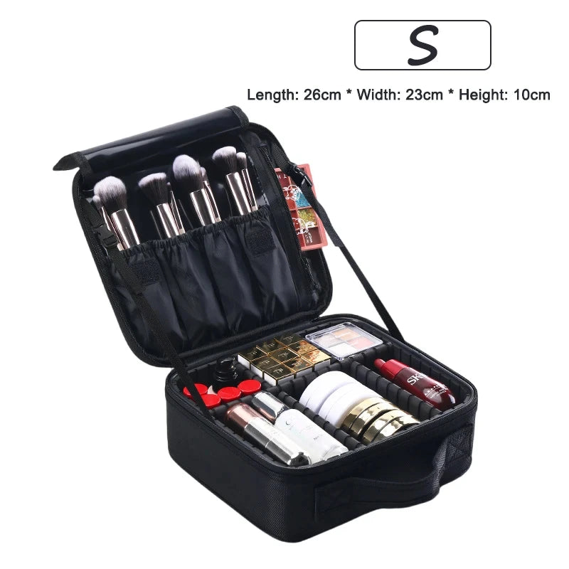 Professional Cosmetic Bag for Women Leather Cosmetic Bags Waterproof Oxford Large Capacity Travel Makeup Case for Makeup Artist