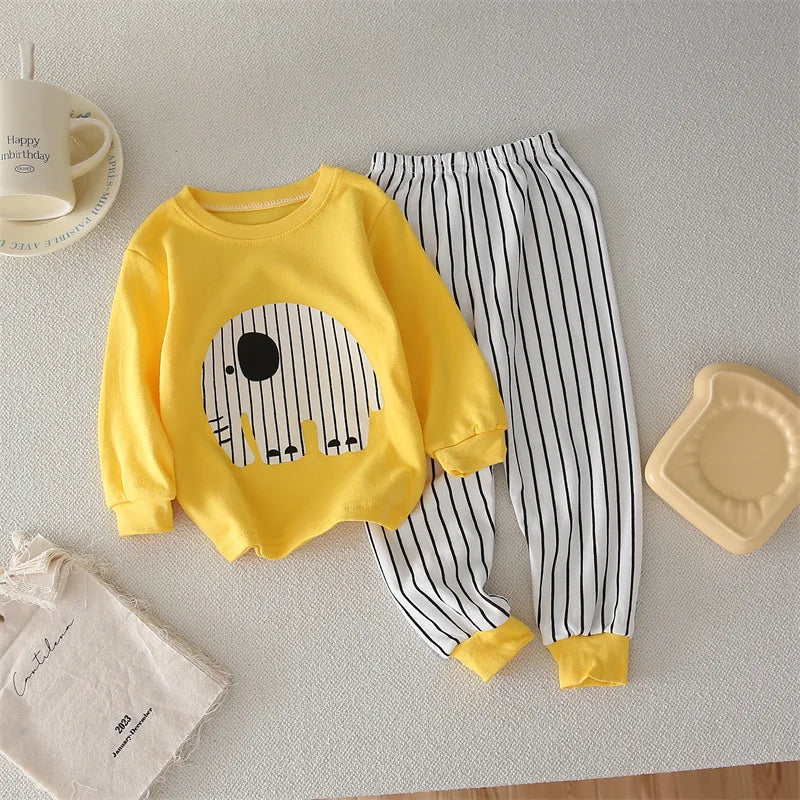 Ropa para niños Conjuntos infantiles Ropa para niños y niñas Algodón Ropa de otoño e invierno Pantalones Pijamas Ropa interior Regalo de Navidad