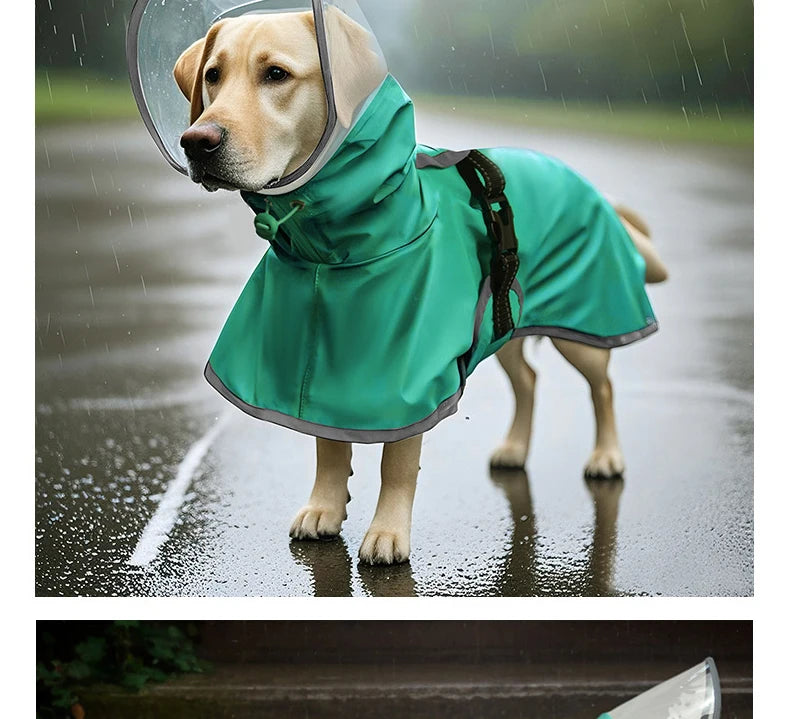 Imperméable à capuche pour animaux de compagnie réglable et léger, équipement de protection contre la pluie pour chien, conception de bande réfléchissante, adapté à toutes les saisons