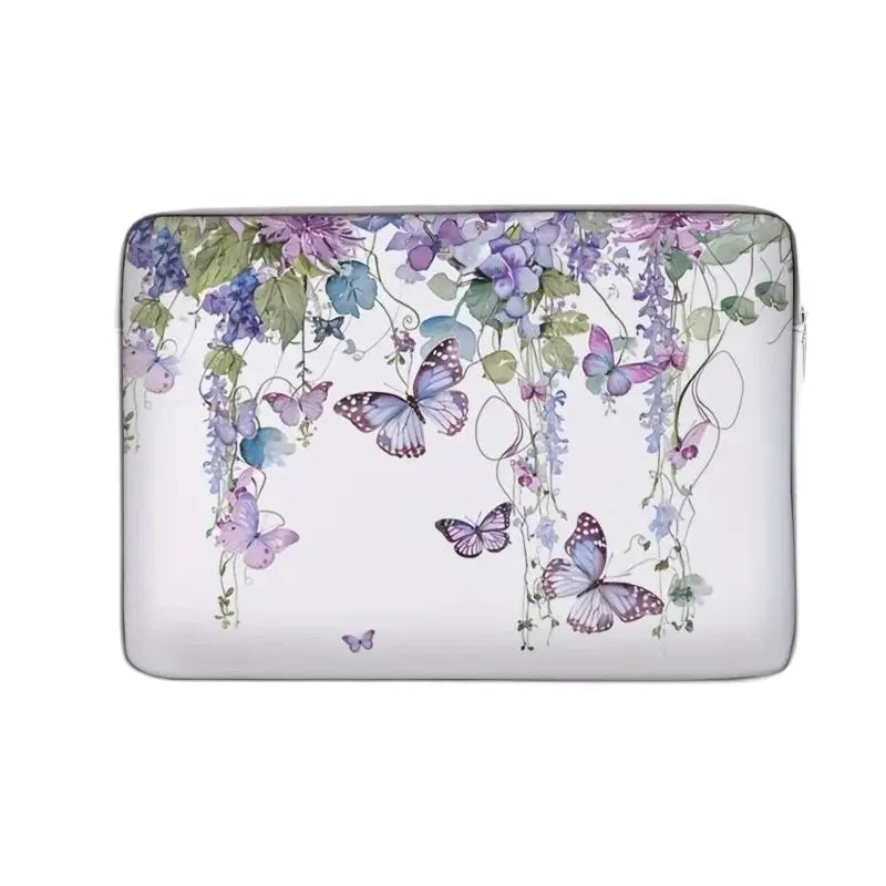 Sett med lilla sommerfuglvesker til bærbar PC