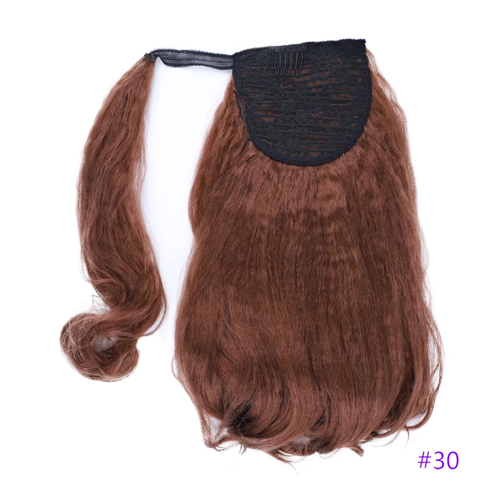 Extensions de queue de cheval synthétiques bouclées, queues de cheval enveloppantes pour femmes, postiches afro élastiques de 16 pouces pour chignons hauts.