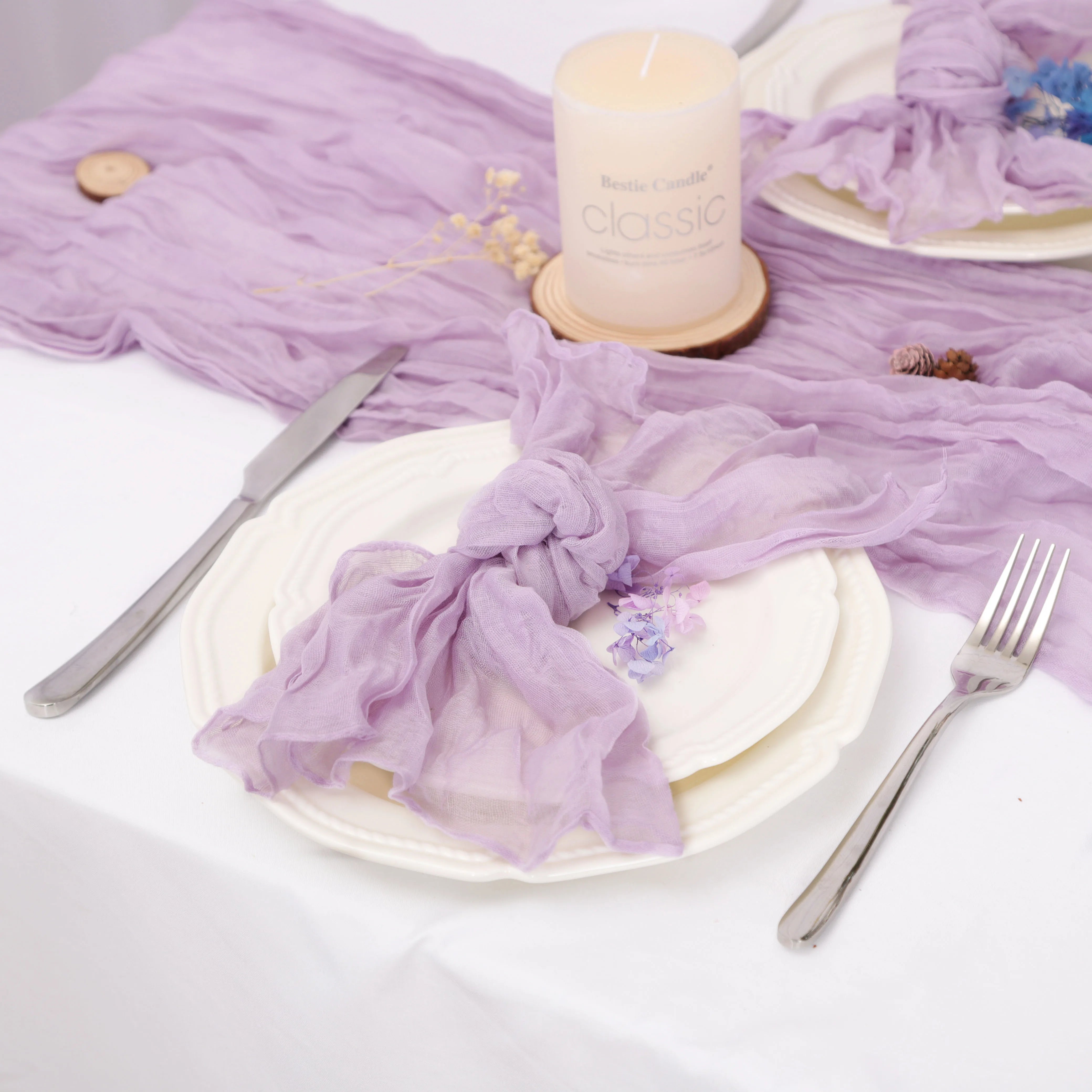 Servilletas arrugadas de 6 piezas Servilletas de algodón suave Servilletas decorativas de tela para bodas, fiestas, uso diario familiar