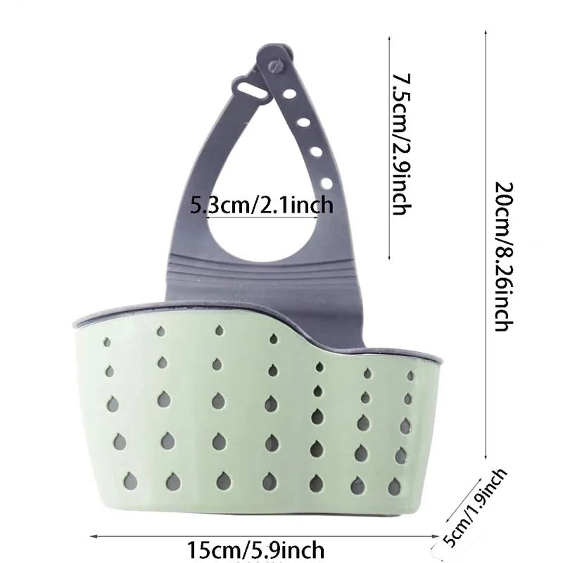 Panier suspendu égouttoir réglable pour évier, accessoire de cuisine, sac en caoutchouc pour évier, étagère pour savon et éponge, support pour robinet de salle de bain (1 pièce)