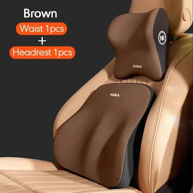 Almohada cervical de algodón con memoria de alta calidad para coche, almohadilla de soporte lumbar, reposacabezas, almohada lumbar, cojín de respaldo de asiento de coche, cojín lumbar para conductor