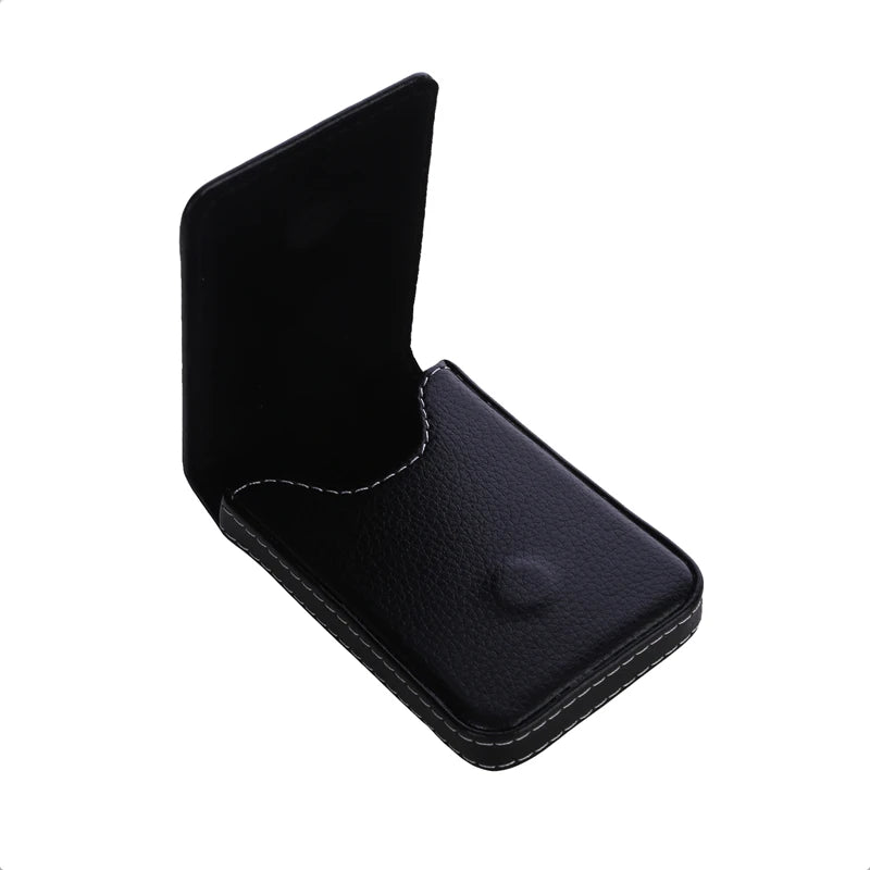 Business Card Holder, Vertical Version PU Leather Business Card Case Pocket Business Name Card Holder With Magnetic Shut