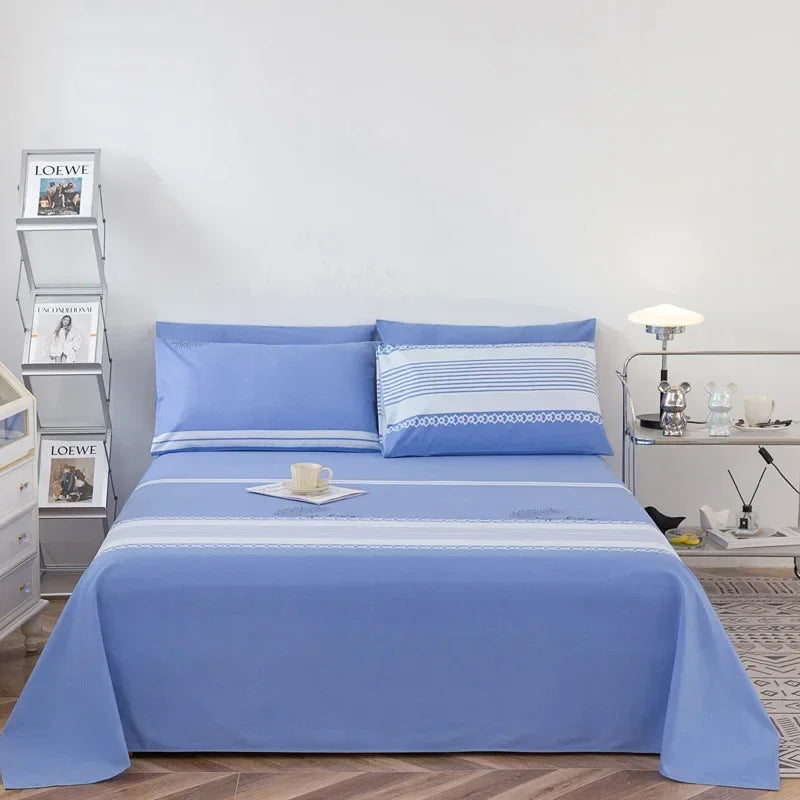Soft 100% Cotton Coarse Cloth Bed Sheet Thick Sleep Naked Single Double Bedsheet Comfortable Durable Breathable Bed Sheets Queen