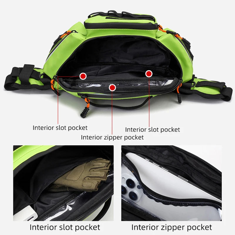 Fishing Lure Waist Bag Large Fish Box Accessories Outdoor Sports Tackle Gear Belt Bag Multi-pockets Crossbody Fishing Bag